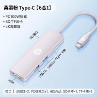 惠普拓展坞type-c苹果电脑转接头转换器mac扩展坞type-c转hdmi接口转换器TF/SD卡读卡器CT203C 粉