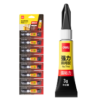 得力(deli)502胶水 瞬间胶强力胶 无痕胶透明胶粘剂 可粘金属陶瓷木材 3g*8支 办公用品7146