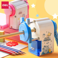 得力(deli) 铅笔刀削笔器卡通转笔刀小学生手摇卷笔刀经典便携式削笔机儿童文具刨笔机 经典款-蓝色 0641