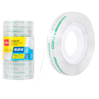 得力(deli)强韧型透明胶带 8mm*50y 高粘小胶带 错题整理学生文具 12卷/筒 办公用品30003