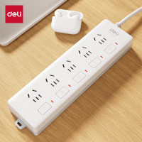 得力(deli)3C认证国标分控插座/插排/插线板/排插/接线板 带儿童保护门 5位独立开关 全长3米 3998