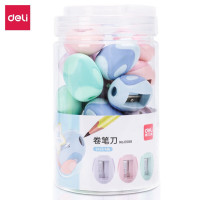 得力(deli)卷笔刀0588迷你削笔器儿童小学生铅笔削笔刀便携式可爱便携简约小型素描彩铅转笔刀笔刨混色10个装