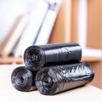 得力 平口垃圾袋 点断式黑色家用厨余办公室做好干湿垃圾分类 (50*60 ) (3卷/1包) 18743