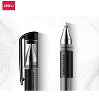 得力(deli)拔帽中性笔0.7mm子弹头水笔书写笔签字笔芯商务办公批改笔记账笔碳素水性笔6688[12支-黑色]