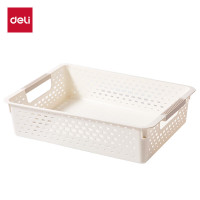得力(deli)PB112 文件篮 文件框财务单据资料收纳篮文件筐 镂空塑料资料框 白色