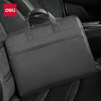 得力(deli) 5590 商务拉链袋电脑公文包 加厚立体办公手提袋/会议包/事务包/文件包 黑色