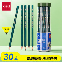得力(deli)30支2B绿杆铅笔六角杆学生考试绘图铅笔涂鸦不易断铅书写铅笔HC801-2B学生开学文具