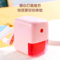 得力(deli)学生可自动进笔手摇卷笔刀削笔机/铅笔削笔器/削笔刀/转笔刀 学生文具生日考试开学礼物 粉