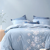 水星家纺四件套床上纯棉全棉透气床单被套双人1.8米x2米床花西雅家居馆