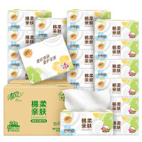 清风抽纸4层80抽*24包 柔软亲肤 家用面巾纸餐巾纸 整箱 新老包装交替