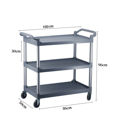 大号三层多用图塑料 全适 餐车960*1000*500mm 底部:860MM 单层高:300mm 带万向轮 颜色:灰色 收餐车(台)