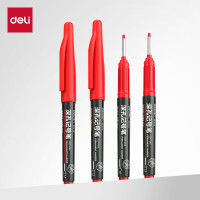 型号:得力SK212 2.颜色:红色 3.笔身长度:144mm深孔记号笔(支0