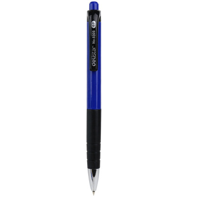 得力 6505 按动圆珠笔 中油笔/ 原子笔0.7mm 12支/盒 深蓝色