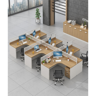豫美(yuMEI) 职员办公桌 办公室简单现代员工卡座 隔断屏风桌组合十字型办公桌