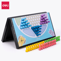 得力6755中号磁石跳棋 跳棋套装便携式折叠棋盘 (混)(盒)
