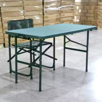 军绿色 折叠椅子 聚乙烯工程塑料桌面+优质钢管骨架 折叠桌 不带桌