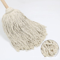 普通大圆头实木杆墩布棉线水拖把绒线布条老式拖布酒店