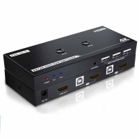 晶华KVM连接两台电脑 一台显示器 一套键鼠控制 带VGA线