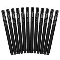 得力S65中性笔0.5mm子弹头签字笔 办公用品 (黑) (12支/盒)