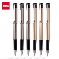 得力S95中性笔0.5mm子弹头签字笔 办公用品 (黑) (12支/盒)