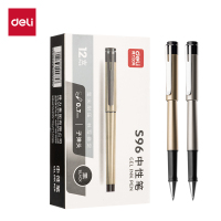 得力S96中性笔0.7mm子弹头签字笔 办公用品 (黑) (12支/盒)