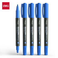 得力思达6824小双头记号笔 办公用品 (蓝)10支/盒