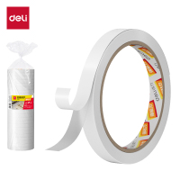 得力30401棉纸双面胶带12mm*10y*80um(白) (24卷/袋) 办公用品