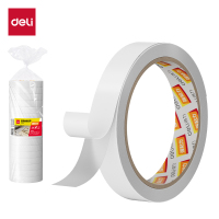 得力30402棉纸双面胶带18mm*10y*80um(白)(16卷/袋) 办公用品