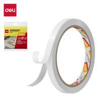 得力30404棉纸双面胶带9mm*10y*80um(白)(2卷/袋) 10袋 办公用品