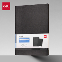 得力DP402皮面本25K-80张办公用品(黑色)(3本装)