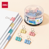 得力DP704省力长尾票夹4#夹宽25MM 办公用品 (混)(48个/筒)