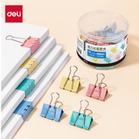 得力DP702省力长尾票夹2#夹宽41MM 办公用品 (混)(24个/筒)