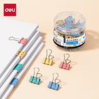 得力DP705省力长尾票夹5#夹宽19MM 办公用品 (混)(40个/筒)