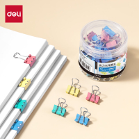 得力DP706省力长尾票夹6#夹宽15MM 办公用品 (混)(60个/筒)