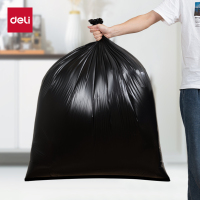 得力DP742清洁劳保-垃圾袋平口平底120*140cm 办公用品 (黑)(50只/包)