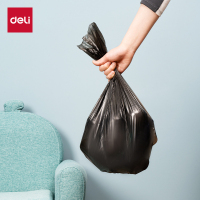 得力DP737清洁劳保-垃圾袋平口八角底45*55cm 办公用品 (黑)(30只/卷)10卷装