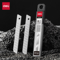 得力DP501美工刀片9mm60°SK5 办公用品 (银色)(10盒装)