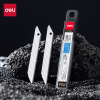 得力DP502美工刀片9mm30°SK5 办公用品 (银色)(10盒装)