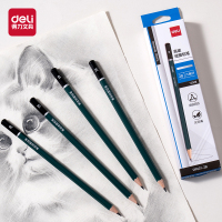 得力DP601-2B绿色六角杆书写铅笔2B 办公用品 (混)(12支/盒)