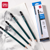 得力DP601-HB绿色六角杆书写铅笔HB 办公用品 (混)(12支/盒)