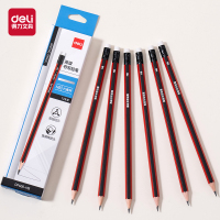 得力DP600-HB红黑六角杆书写铅笔HB 办公用品 (混)(12支/盒)
