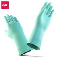 得力得心LQ620-乳胶家务手套(绿色)(中号(M),1双/包) 5包装