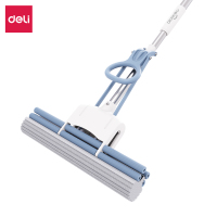 得力得心LQ140胶棉拖把(滚轮式)(38cm) (蓝色)(1把)