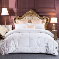 伊伊爱 DB-8YMB-001 全棉防羽布丝光羊毛被秋冬保暖被子200*230cm白色(单位:条)