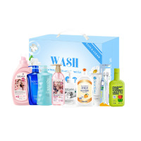 资生堂洗发露沐浴露600ml*1SukGarden洗衣液益生菌牙膏120g诗寇丝牙刷洗洁精洗手液小仓熊清洁剂 10件套