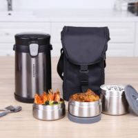 乐扣乐扣(LOCK&LOCK)便携式一体式饭盒不锈钢保温饭盒保温桶便当盒+饭盒包