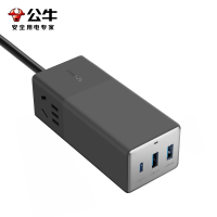 公牛 VTA15X雪域白TWS纯音耳机+MC130卵石灰便携插座礼盒套装(A870)