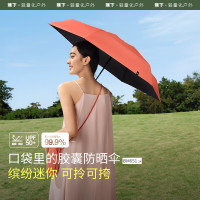 蕉下胶囊系列黑胶五折伞-纯色(BM65124)随机颜色