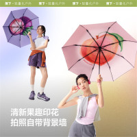 蕉下三折倍护黑胶防晒伞BM397随机颜色