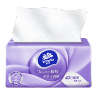 维达100抽棉韧抽取式纸面巾8包一提 V2833 3层100抽*8包
